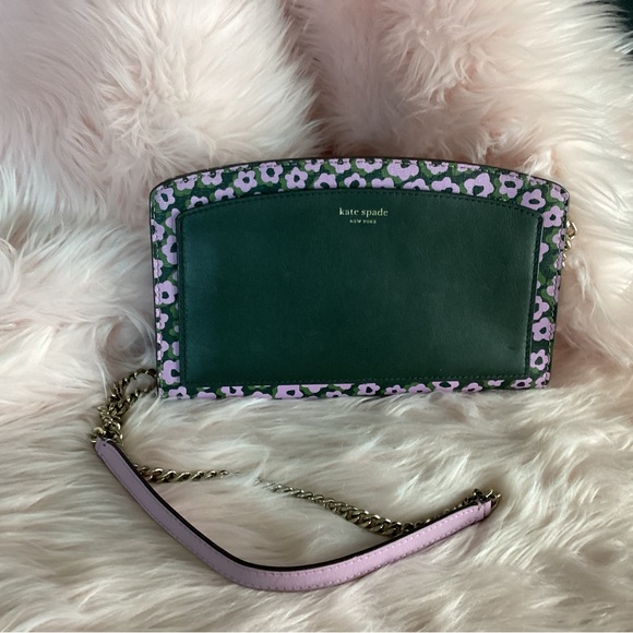 kate spade Handbags - Kate spade crossbody a in purple and green floral with chain and leather strap